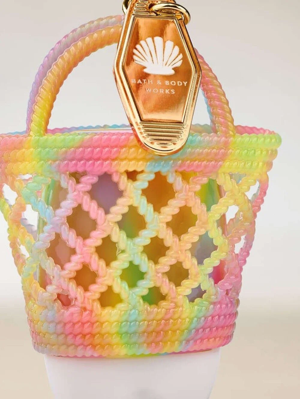 BRAND NEW NWT Bath & Body Works Multicolor Jelly Tote Keychain Holder